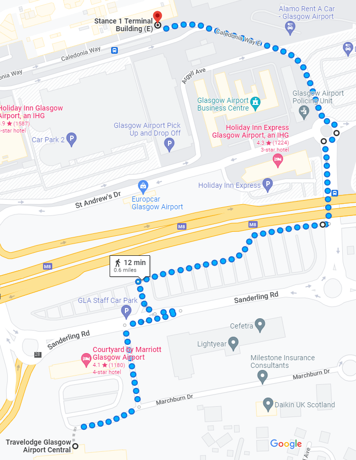 Google Map Walking Route