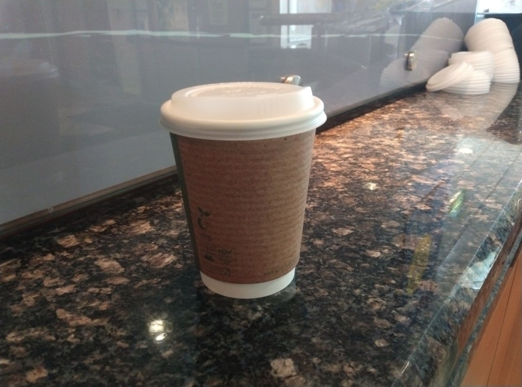 Coffee cup on counter