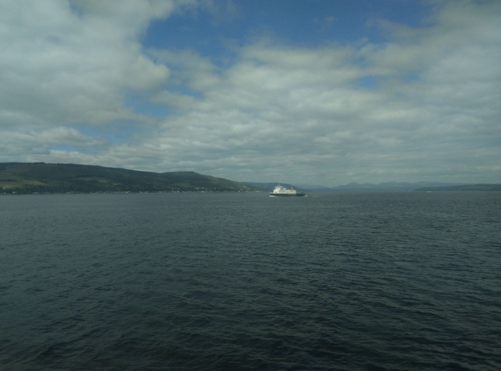 MV Argyle in the distance heading from Wemyss Bay to Rothesay