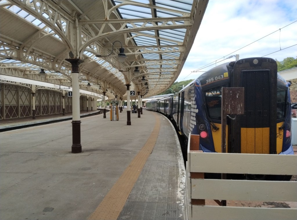 ScotRail Class 385 waiting in Wemyss Bay for the 1557 to Glasgow Central